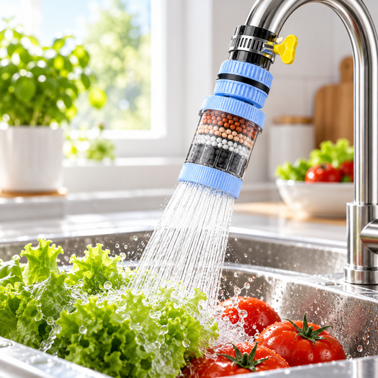360° Rotating 6-Layer Faucet Filter Extender – Flexible Kitchen Rinse Head