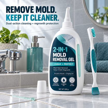 2-in-1 Mold Removal & Regrowth Protection Gel with Precision Cleaning Brush
