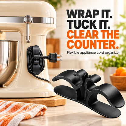 Stick-On Appliance Cord Organizer – Flexible Cable Wrap for Kitchen Counters