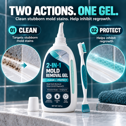 2-in-1 Mold Removal & Regrowth Protection Gel with Precision Cleaning Brush