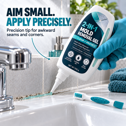 2-in-1 Mold Removal & Regrowth Protection Gel with Precision Cleaning Brush