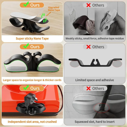 Stick-On Appliance Cord Organizer – Flexible Cable Wrap for Kitchen Counters