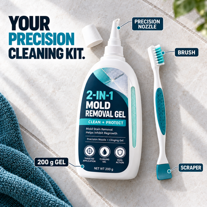 2-in-1 Mold Removal & Regrowth Protection Gel with Precision Cleaning Brush