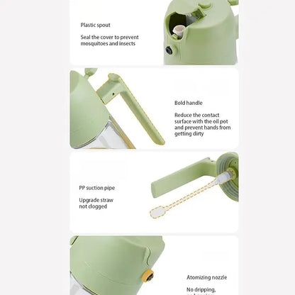 2-in-1 Glass Oil Sprayer & Pourer — 470ml | Sage Green