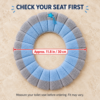Soft Plush Toilet Seat Cover | Segmented Fabric, 2 or 4 Piece Set