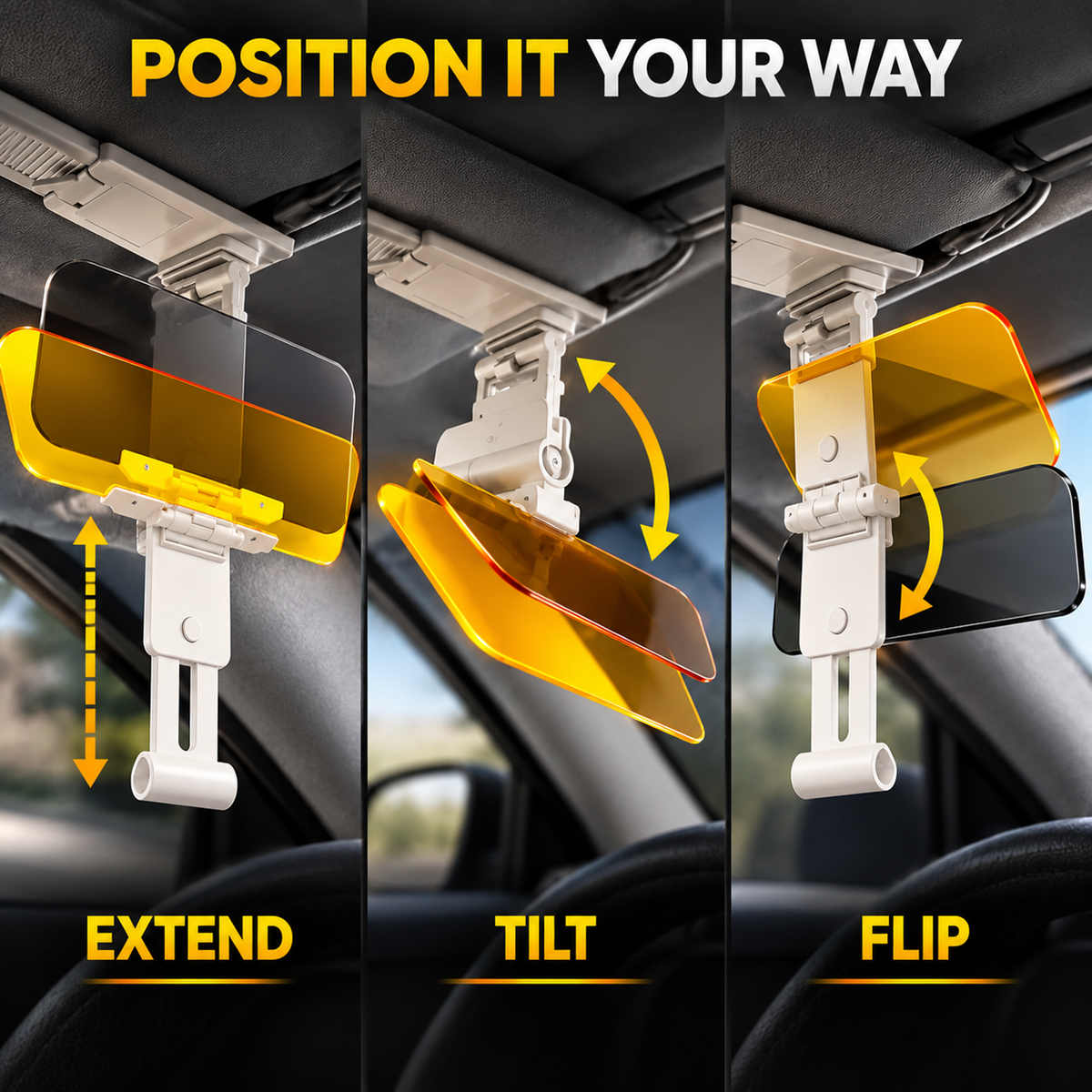 DriveShade Adjustable Dual-Lens Car Sun Visor