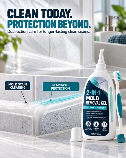 2-in-1 Mold Removal & Regrowth Protection Gel with Precision Cleaning Brush
