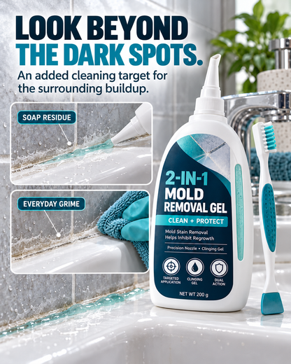 2-in-1 Mold Removal & Regrowth Protection Gel with Precision Cleaning Brush