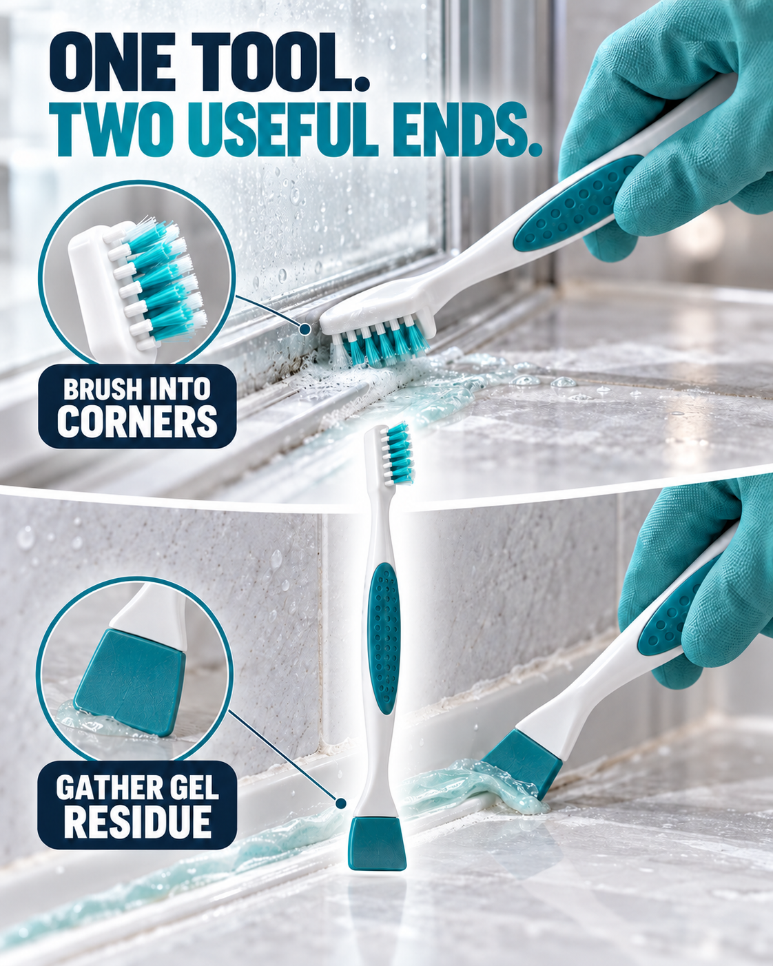 2-in-1 Mold Removal & Regrowth Protection Gel with Precision Cleaning Brush