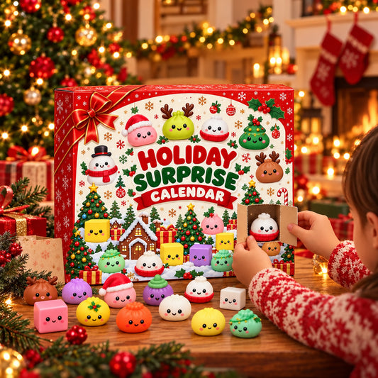 24 Days of Christmas Squishy Surprise Calendar – Festive Countdown Gift Set