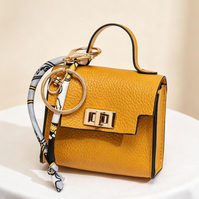 Mini Handbag Keychain Charm – Colorful Faux Leather Bag Pendant