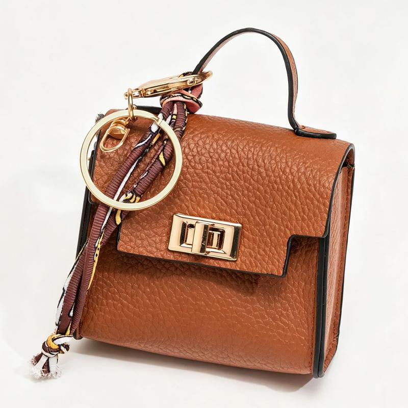 Mini Handbag Keychain Charm – Colorful Faux Leather Bag Pendant