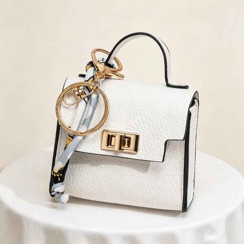 Mini Handbag Keychain Charm – Colorful Faux Leather Bag Pendant