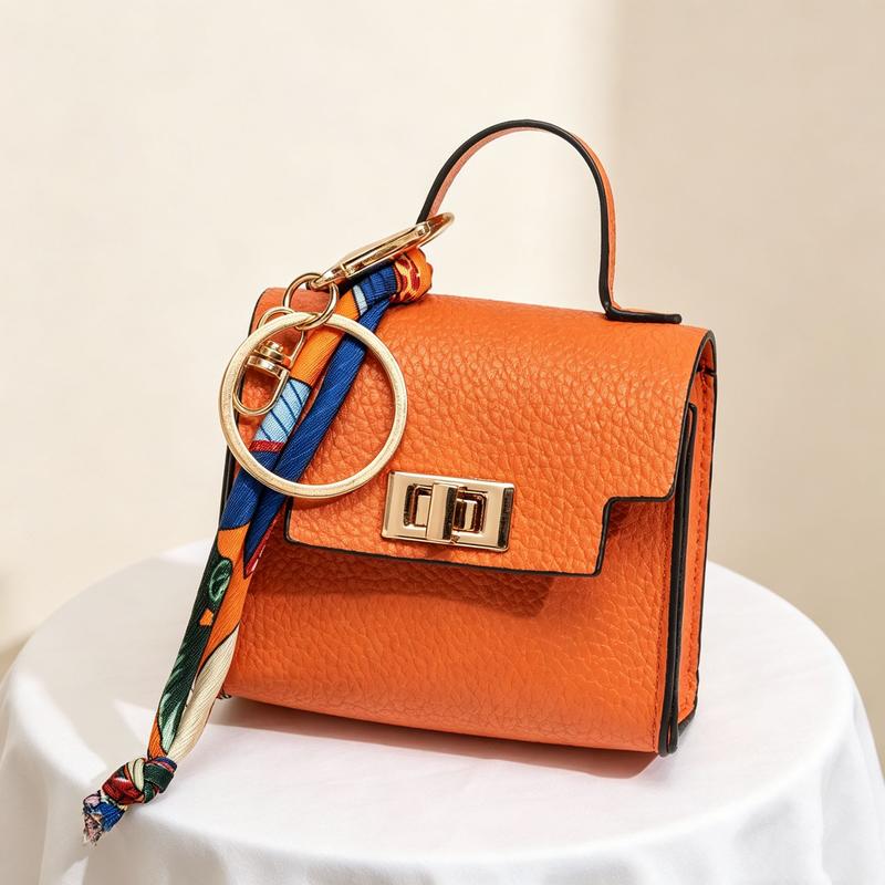 Mini Handbag Keychain Charm – Colorful Faux Leather Bag Pendant