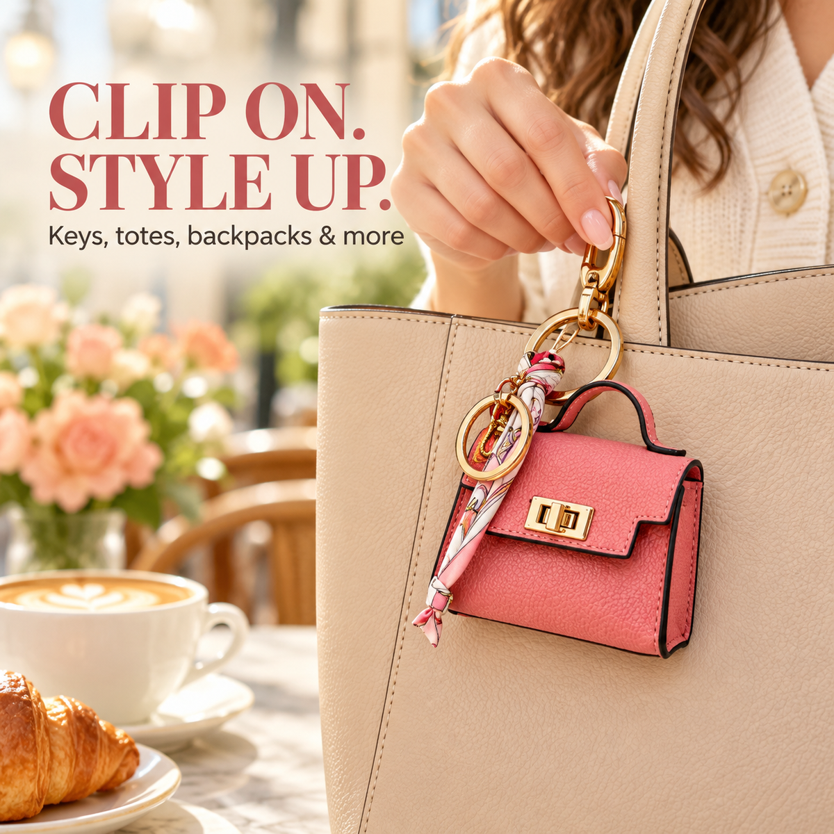 Mini Handbag Keychain Charm – Colorful Faux Leather Bag Pendant