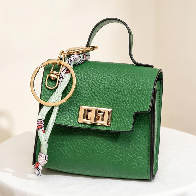 Mini Handbag Keychain Charm – Colorful Faux Leather Bag Pendant
