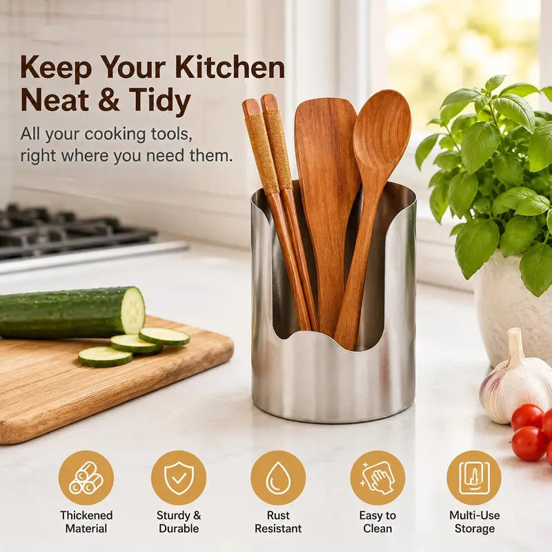 Countertop Clarity Stainless Steel Utensil Holder