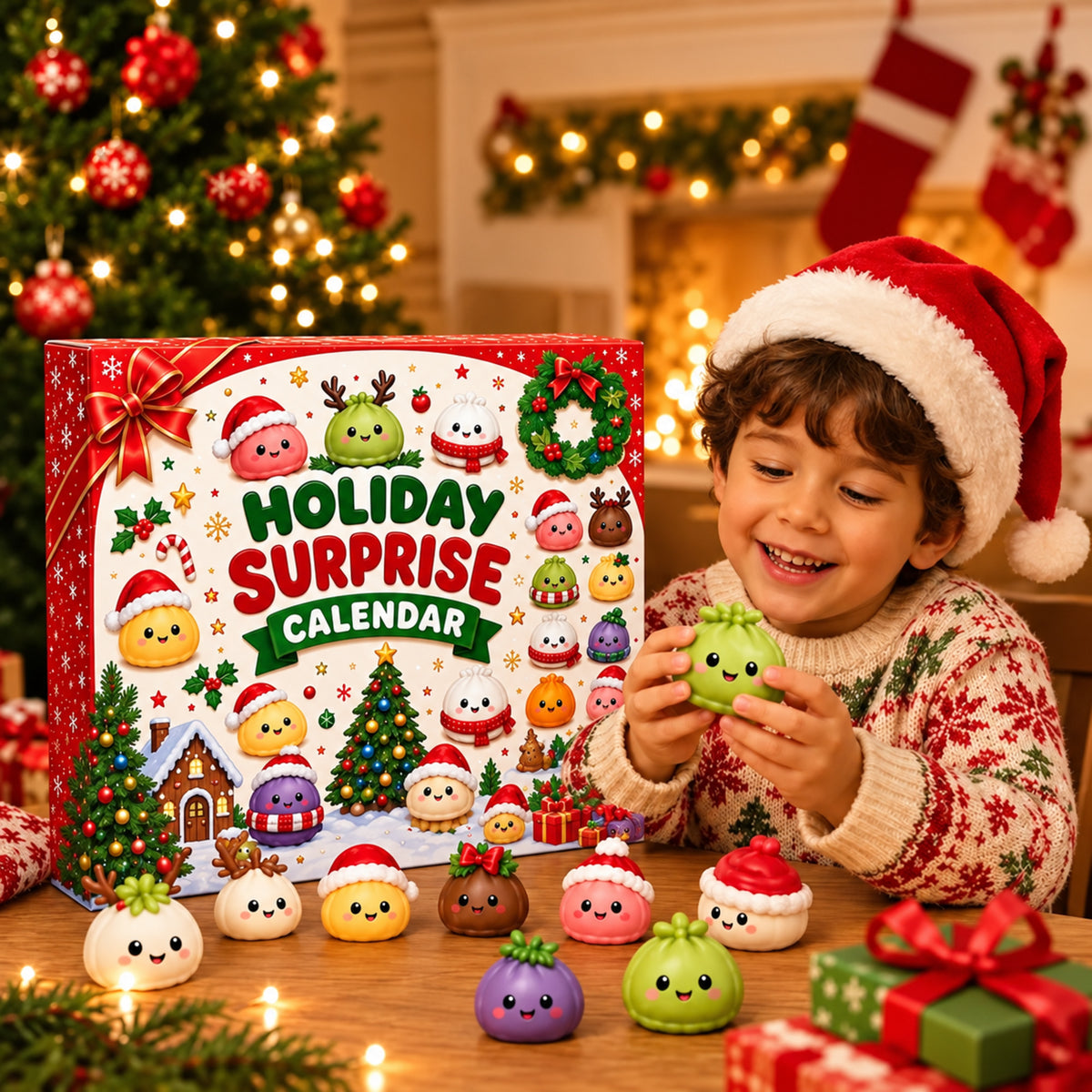 24 Days of Christmas Squishy Surprise Calendar – Festive Countdown Gift Set