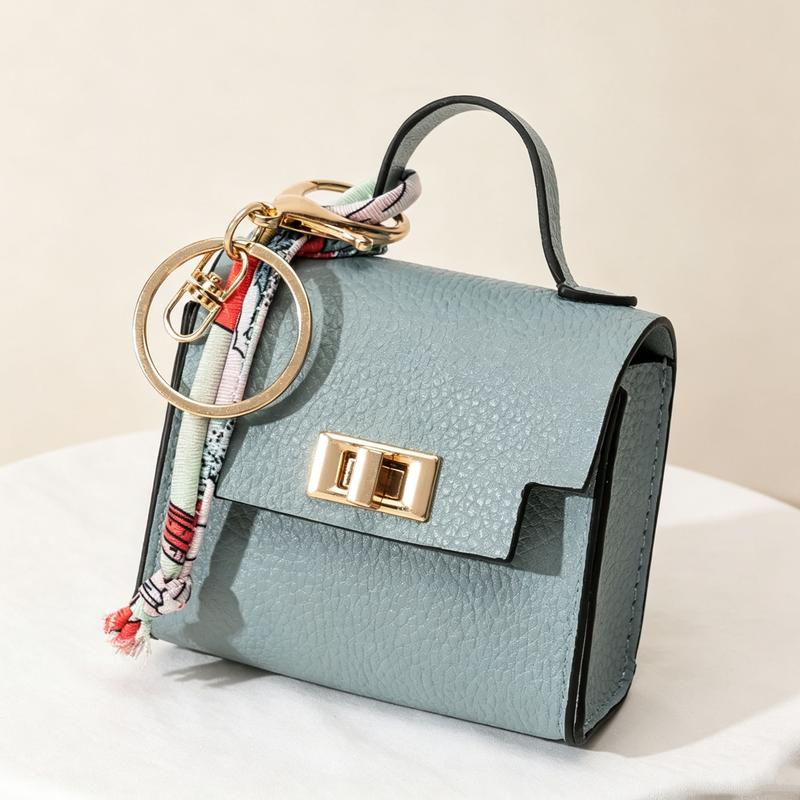 Mini Handbag Keychain Charm – Colorful Faux Leather Bag Pendant