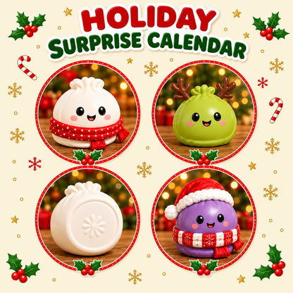 24 Days of Christmas Squishy Surprise Calendar – Festive Countdown Gift Set