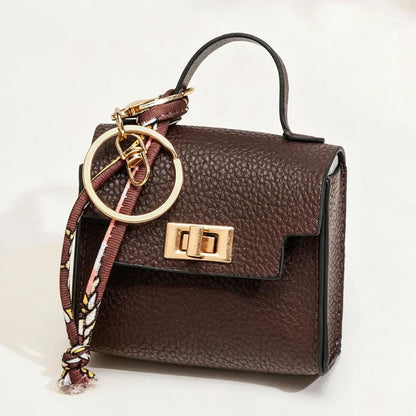 Mini Handbag Keychain Charm – Colorful Faux Leather Bag Pendant