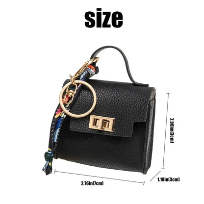 Mini Handbag Keychain Charm – Colorful Faux Leather Bag Pendant