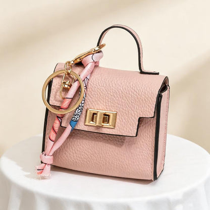 Mini Handbag Keychain Charm – Colorful Faux Leather Bag Pendant