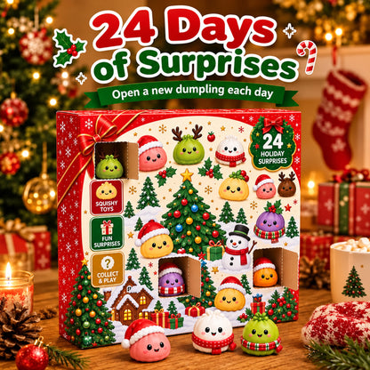 24 Days of Christmas Squishy Surprise Calendar – Festive Countdown Gift Set