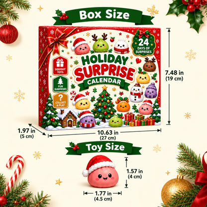 24 Days of Christmas Squishy Surprise Calendar – Festive Countdown Gift Set