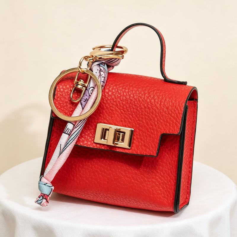 Mini Handbag Keychain Charm – Colorful Faux Leather Bag Pendant