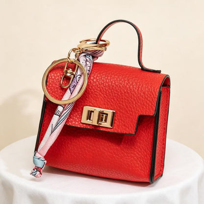 Mini Handbag Keychain Charm – Colorful Faux Leather Bag Pendant