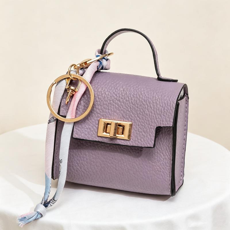 Mini Handbag Keychain Charm – Colorful Faux Leather Bag Pendant