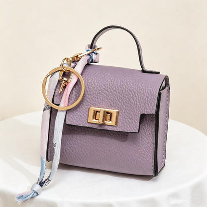 Mini Handbag Keychain Charm – Colorful Faux Leather Bag Pendant