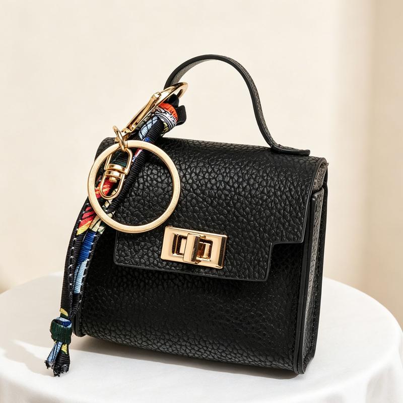 Mini Handbag Keychain Charm – Colorful Faux Leather Bag Pendant