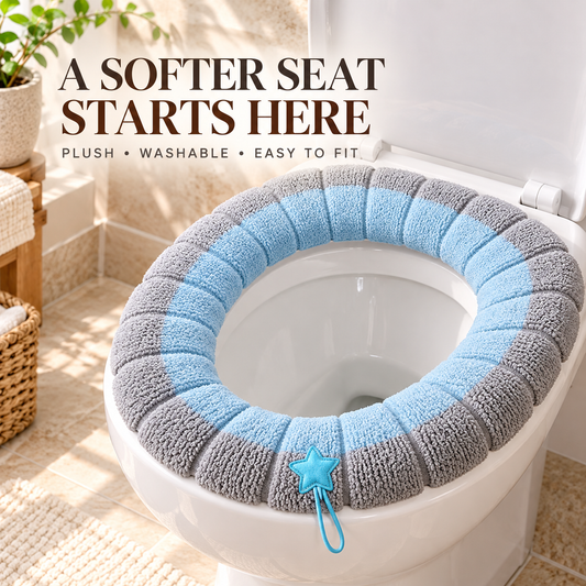 Soft Plush Toilet Seat Cover | Segmented Fabric, 2 or 4 Piece Set