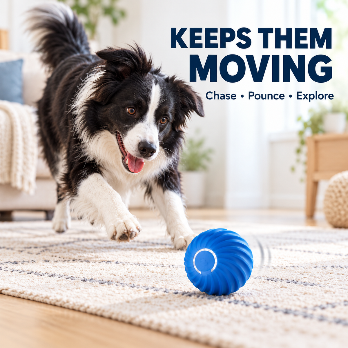 Rechargeable Motion-Activated Dog Ball – Automatic Rolling Toy