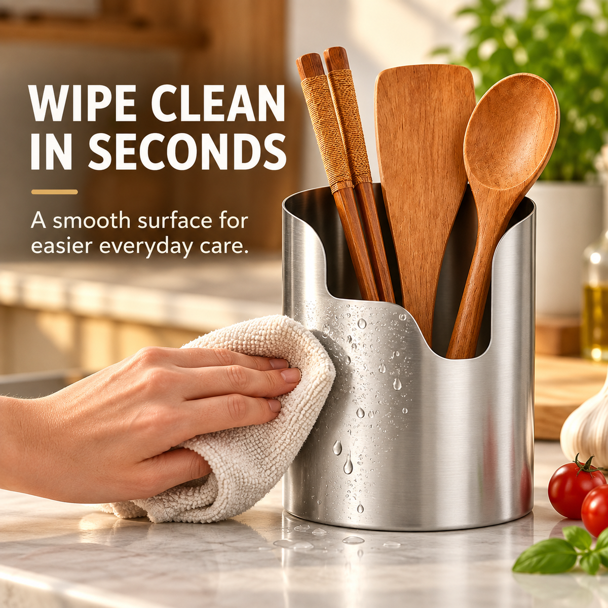 Countertop Clarity Stainless Steel Utensil Holder