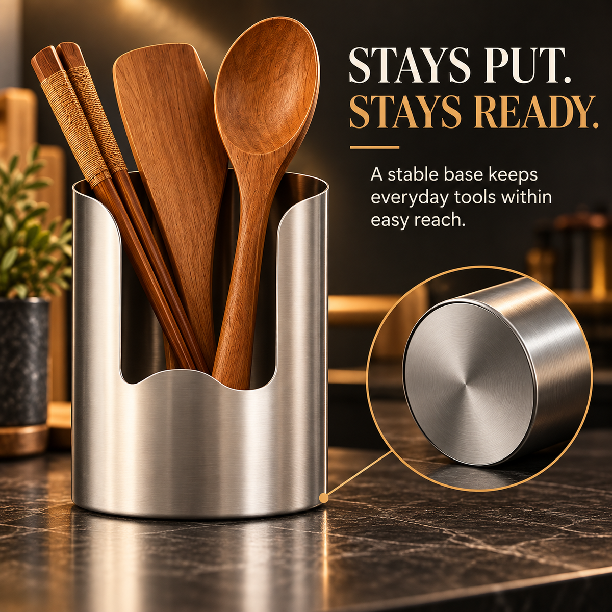 Countertop Clarity Stainless Steel Utensil Holder
