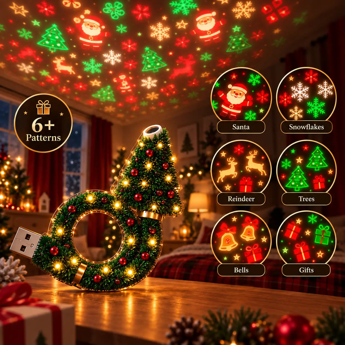 Christmas Magic USB Projector Light