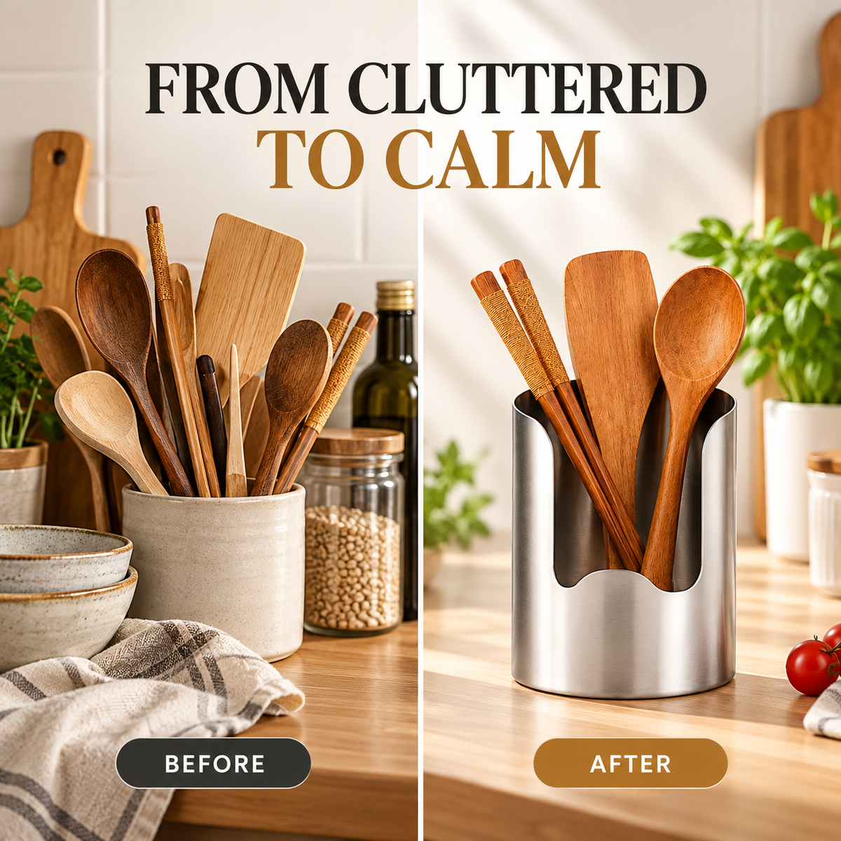 Countertop Clarity Stainless Steel Utensil Holder