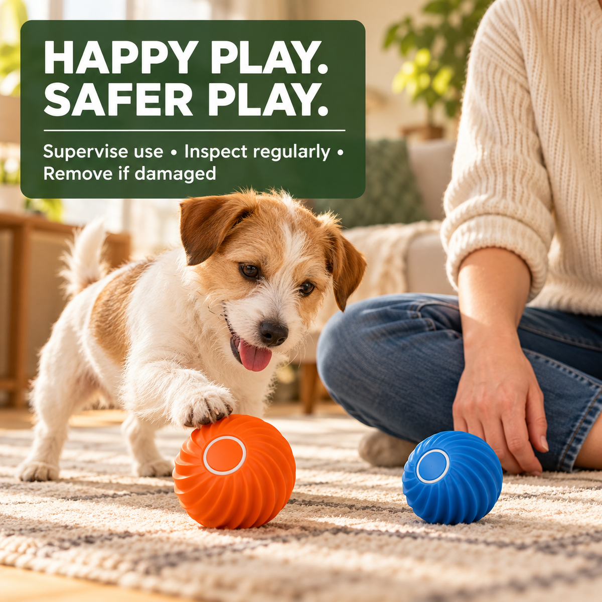 Rechargeable Motion-Activated Dog Ball – Automatic Rolling Toy
