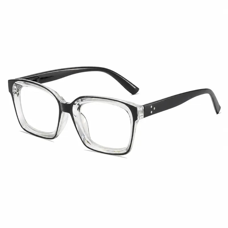 Square reading glasses — black