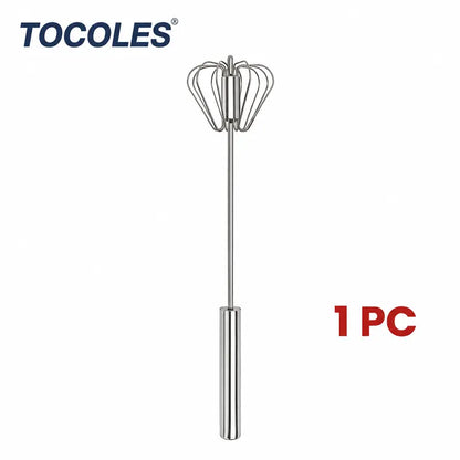 Stainless steel hand-push rotary whisk