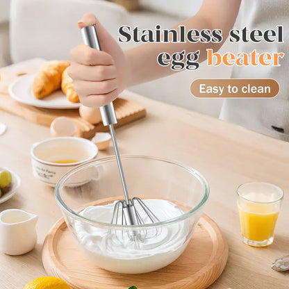Stainless steel hand-push rotary whisk