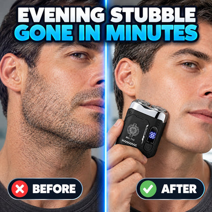 Before and after shaving comparison