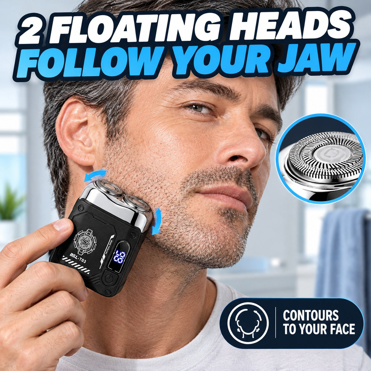 Dual floating shaving heads