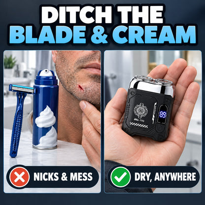 Mini shaver compared with a blade razor